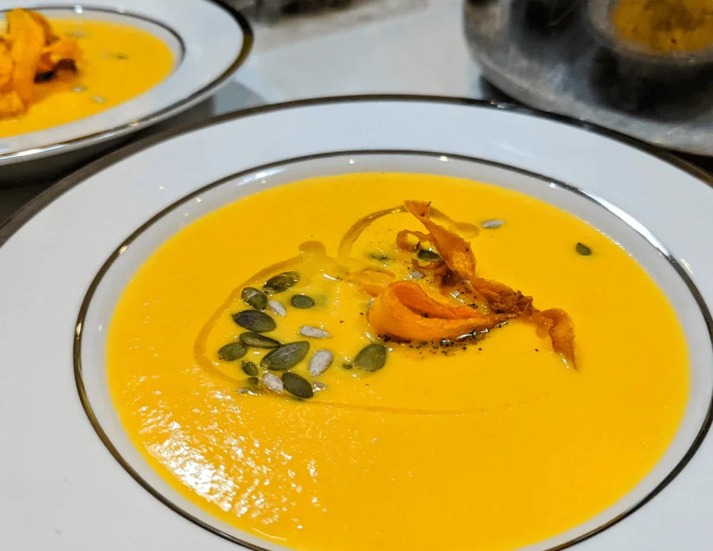 Carrot ginger soup prepared by personal chef in Halifax