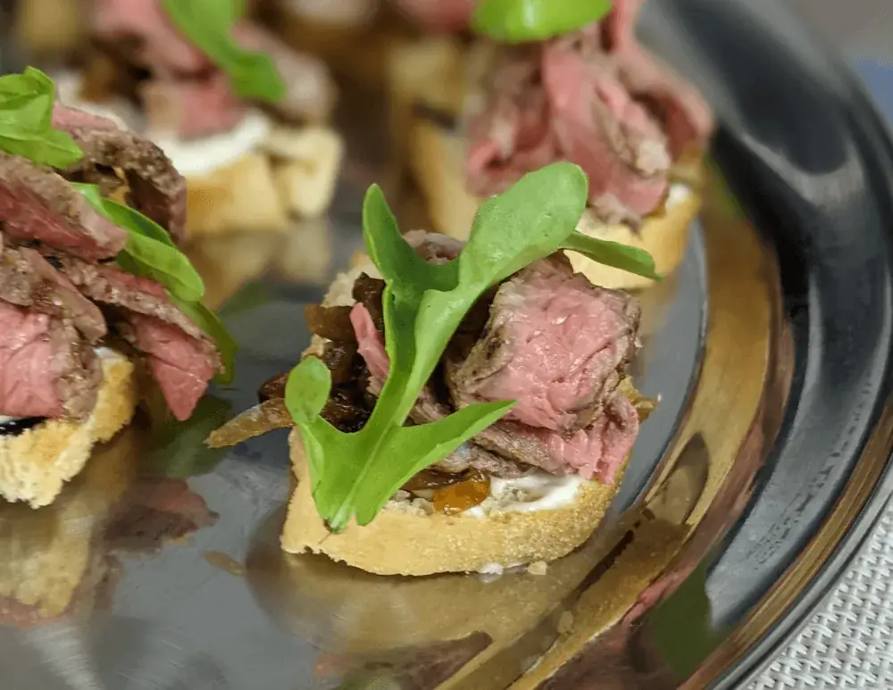 Professionally plated gourmet dish prepared by personal chef Ben Kelly